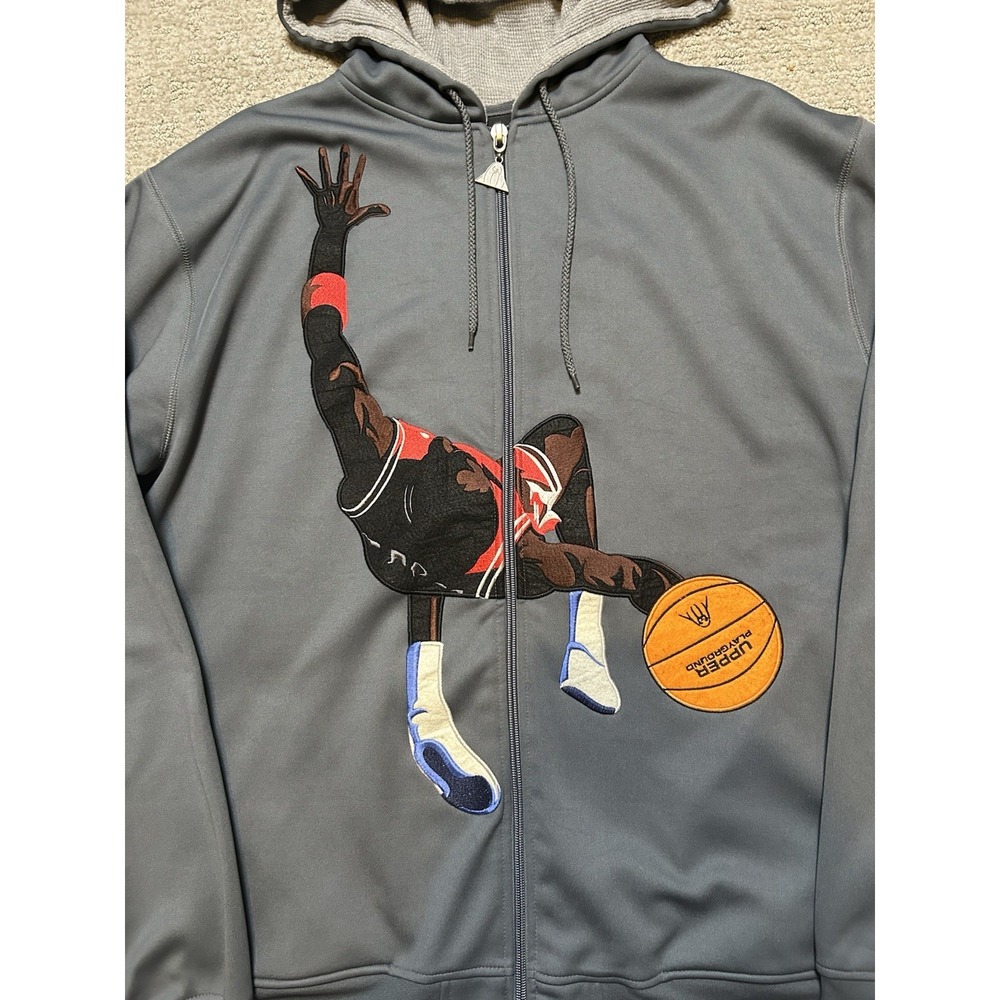 Upper Playground Michael Jordan Bulls Full Zip Hoodie Size XL Fits Like XL Rare - Picture 3 of 11